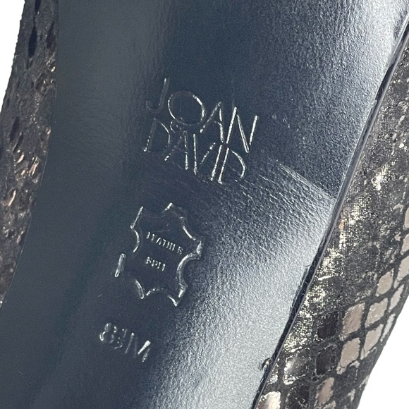 Joan & David ☀︎︎ Metallic Animal Print Platform Pumps Heels ☀︎︎ Black ☀︎︎ 8.5M - Picture 15 of 16